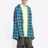 Trompe L’oeil-ternet skjorte og T-shirt “Blue Neon Yellow” 699371TMM116305