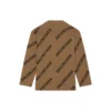 Uldstrikket sweater med logo overalt og rund hals “Light Brown” 657401T32002900