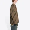 Uldstrikket sweater med logo overalt og rund hals “Light Brown” 657401T32002900