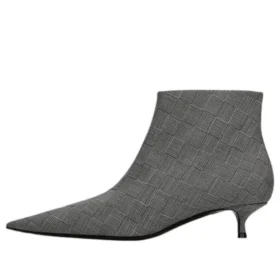 Uldstøvler med ternet mønster og spids tå “Grey” 579218W1SR01214