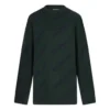 Ullstrikket sweater med rund hals og logo overalt “Dark Green” 657400T15673050