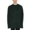 Ullstrikket sweater med rund hals og logo overalt “Dark Green” 657400T15673050