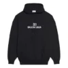 Unisex FW21 Fleece med logo-tryk, langærmet, med hætte, sort 600583TKVI81070