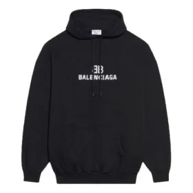 Unisex FW21 Fleece med logo-tryk, langærmet, med hætte, sort 600583TKVI81070