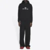 Unisex FW21 Fleece med logo-tryk, langærmet, med hætte, sort 600583TKVI81070