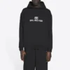Unisex FW21 Fleece med logo-tryk, langærmet, med hætte, sort 600583TKVI81070