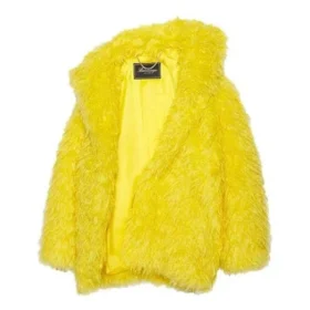 Unisex FW21 jakke i imiteret pels, gul, 663000TKQ077200