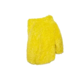 Unisex FW21 jakke i imiteret pels, gul, 663000TKQ077200