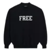Unisex FW21 sweatshirt med rund hals og gratis print, sort 652981TKVD41070