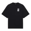 Unisex FW21 T-shirt med rund hals og print, sort 661715TKVE51070