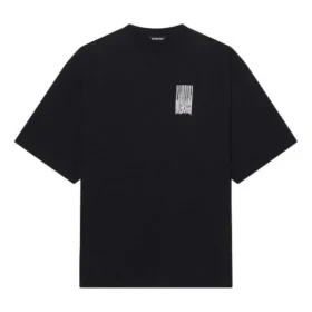 Unisex FW21 T-shirt med rund hals og print, sort 661715TKVE51070