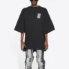 Unisex FW21 T-shirt med rund hals og print, sort 661715TKVE51070