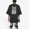 Unisex FW21 T-shirt med rund hals og print, sort 661715TKVE51070