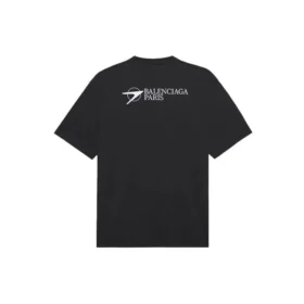 Unisex SS21 med firmatryk, rund hals, korte ærmer, sort 612966TKV861070