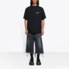 Unisex SS21 med firmatryk, rund hals, korte ærmer, sort 612966TKV861070