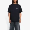 Unisex SS21 med firmatryk, rund hals, korte ærmer, sort 612966TKV861070