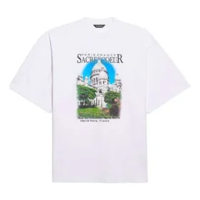Unisex SS21 Oversized bomulds-T-shirt, hvid, 641614TJVH69000