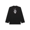 Unisex SS21-T-shirt med tryk og rund hals, sort 651796TKVA11012