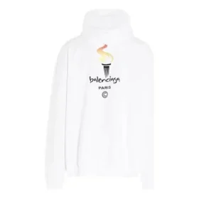 Unisex-sweatshirt med logo i oversize-størrelse, hvid 620973TIV459040
