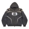 Unity Sports Icon Biker-hettetrøje med lynlås, oversized “Black White” 790359TQVM21070