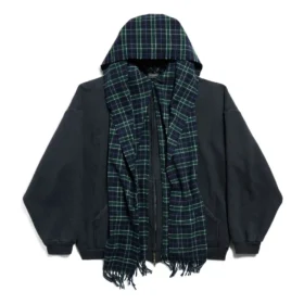 Unity Sports Icon Tørklæde Full Zip-Hættetrøje i oversize-størrelse “Dark Blue” 794747TQVM24021
