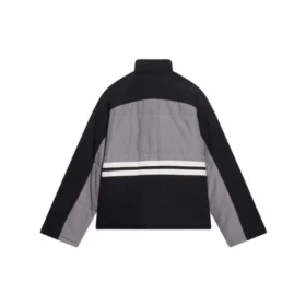 Vatteret træningsjakke med tragtkrave “Grey Black” 675462-TKO48-1000