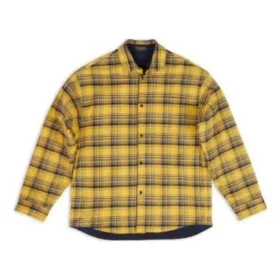 Vendbar oversized overshirt med tern “Yellow Blue” 720105TNM277660