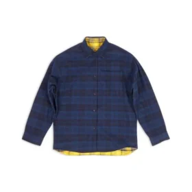 Vendbar oversized overshirt med tern “Yellow Blue” 720105TNM277660
