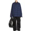 Vendbar oversized overshirt med tern “Yellow Blue” 720105TNM277660