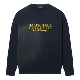 Worldwide Retail Therapy Sweatshirt med rund hals “Washed Black Yellow” 676629TLVA91361